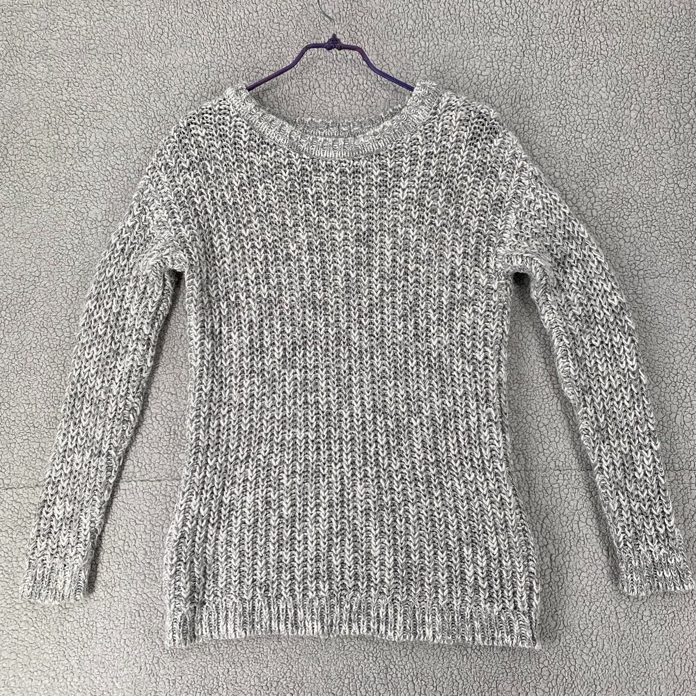 Peacocks Sweater Womens Size Small Grey Knit Crew Neck Long Sleeve Office